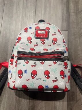 Marvel Loungefly grey & Red Spider-Man Mini Backpack